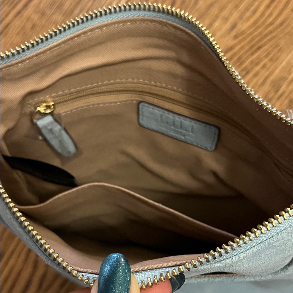 G.I.L.I. "Got It. Love It." Light Blue Suede Crossbody Bag - Picture 3 of 4